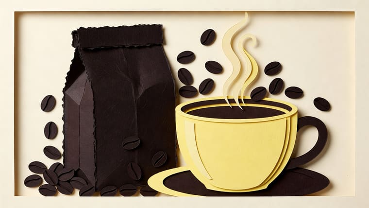 Paper-craft illustration for Trade Coffee Tech Stack: A Full Breakdown
