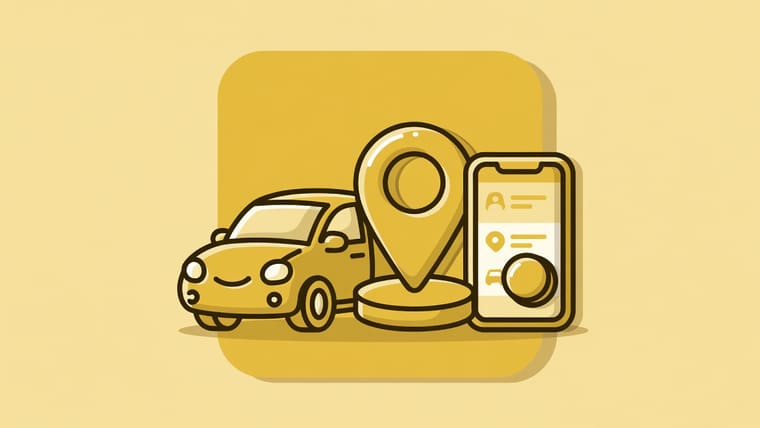 Illustration of a ride-sharing app being built, showing rider app, driver app and backend