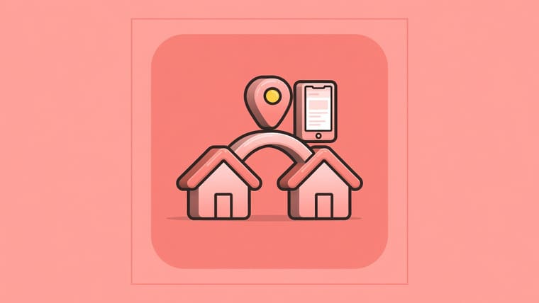 Illustration of a two-sided marketplace app connecting hosts and guests through listings, search, booking and payments