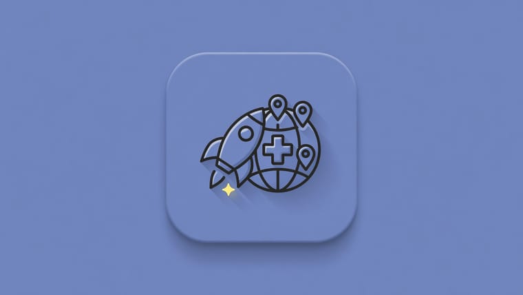 Illustration of a doctor booking platform launching across US, UK and EU with three regulatory doors