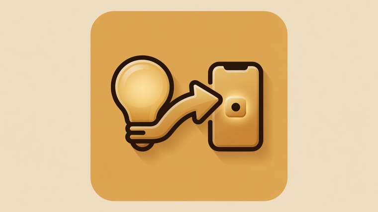 Illustration of the journey from a sketched idea through validation and prototype to a launched app on a phone