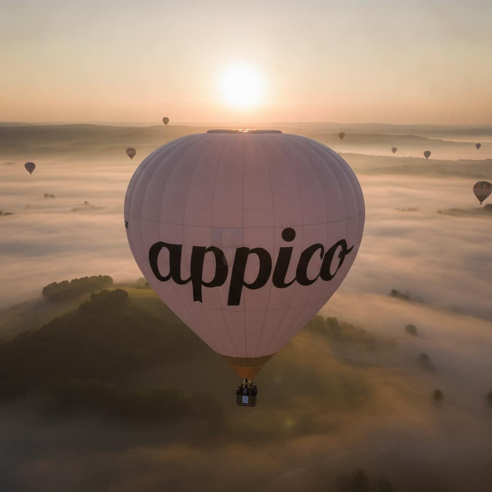 appico branded hot air balloon